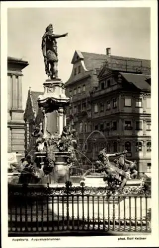 Ak Augsburg in Schwaben, Augustusbrunnen