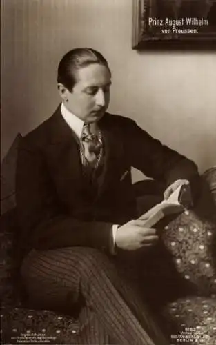 Ak Prinz August Wilhelm von Preußen, Portrait in zivil, Liersch 4152