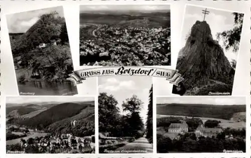 Ak Freusdorf Betzdorf im Westerwald, Druidenstein, Gymnasium, Ortspartien