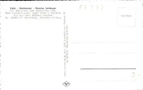 Ak Marienthal Seelbach bei Hamm an der Sieg Westerwald, Gasthaus Imhäuser, Innenansicht