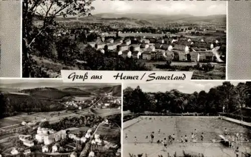 Ak Hemer im Sauerland, Gesamtansicht, Teilansicht, Freibad