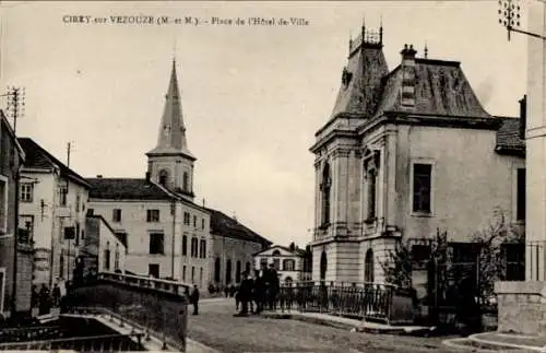 Ak Cirey sur Vezouze Meurthe et Moselle, Place de l'Hotel de Ville