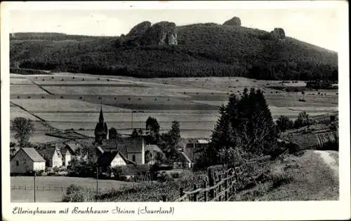 Ak Elleringhausen Olsberg im Sauerland, Teilansicht, Bruchhauser Steine