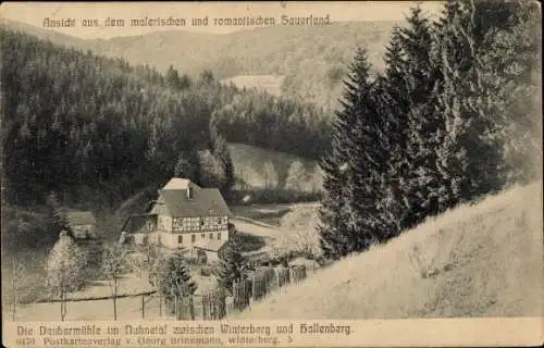 Ak Winterberg im Sauerland, Daubermühle im Nuhnetal