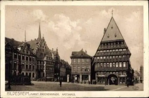 Ak Hildesheim in Niedersachsen, Markt, Knochenhauer, Amtshaus