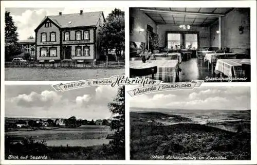 Ak Veserde Nachrodt Wiblingwerde im Sauerland, Gasthof Holzrichter, Schloss Hohenlimburg