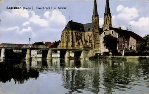 Ak Saaralben Sarralbe Lothringen Moselle, Saarbrücke, Kirche