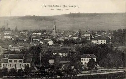 Ak Château Salins Lothringen Moselle, Gesamtansicht, 1914