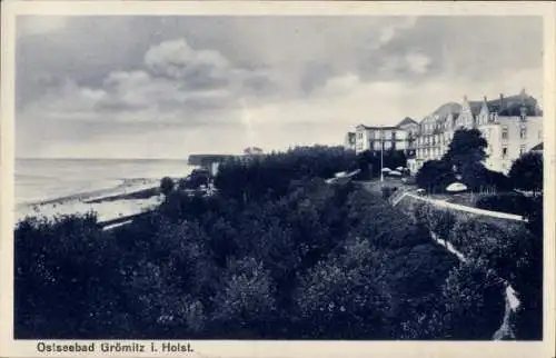 Ak Ostseebad Grömitz in Holstein, Teilansicht, Strand