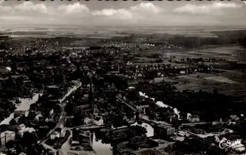 Ak Buxtehude in Niedersachsen, Luftbild, Panorama