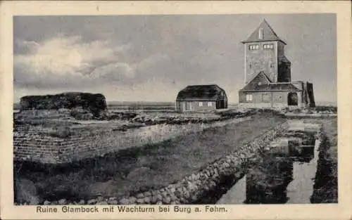 Ak Burg auf der Insel Fehmarn, Ruine Glambek