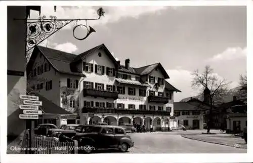 Ak Oberammergau in Oberbayern, Hotel Wittelsbach, Wegweiser