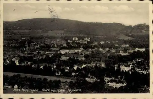 Ak Bad Kissingen Unterfranken Bayern, Gesamtansicht, Blick vom Café Jagdhaus