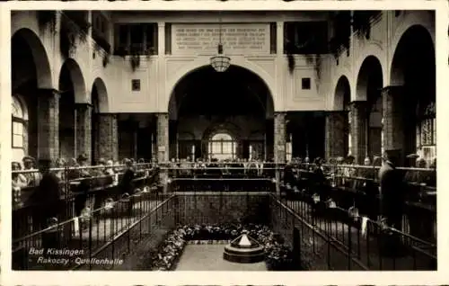 Ak Bad Kissingen Unterfranken Bayern, Rakoczy Quellenhalle, Innenraum