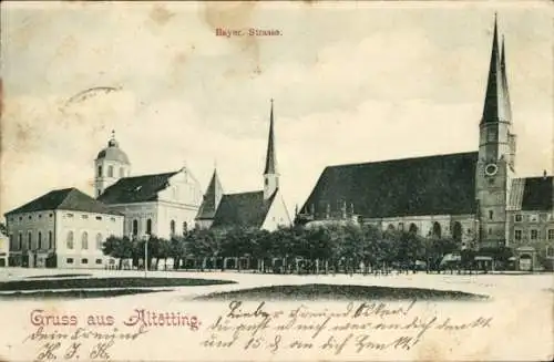 Ak Altötting in Oberbayern, Bayerische Straße, Kirche