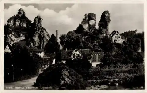 Ak Tüchersfeld Pottenstein Oberfranken, Fränkische Schweiz, Teilansicht
