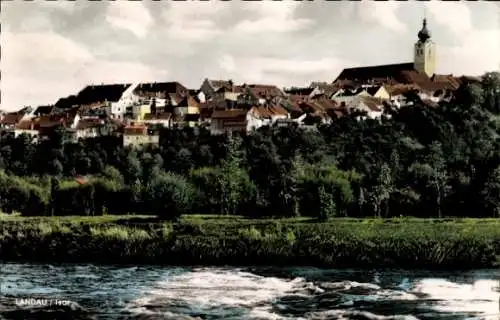 Ak Landau an der Isar Niederbayern, Teilansicht, Kirche