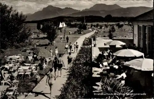 Ak Waging am See Oberbayern, Strandkurhaus, Seepromenade