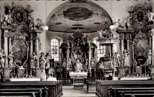 Ak Kronach in Oberfranken, Glasberg, Wallfahrtskirche, Innenraum, Altar