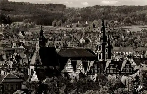 Ak Ansbach in Mittelfranken Bayern, Totalansicht, Gumbertuskirche, Landgericht