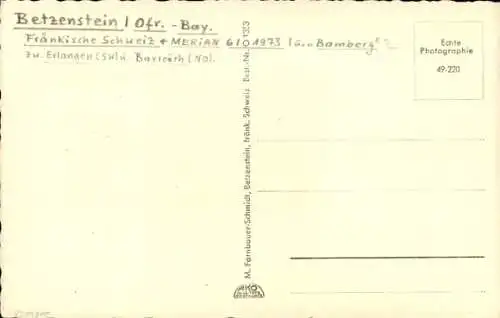 Ak Betzenstein in Oberfranken, Gesamtansicht, Kirchturm