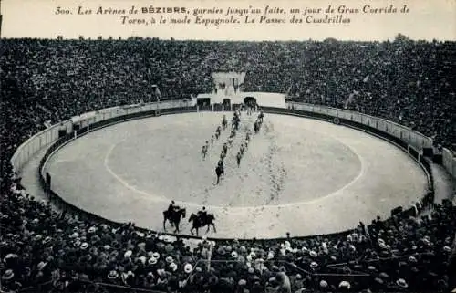 Ak Béziers Hérault, Arena, Gran Corrida de Toros, Le Passeo des Cuadrillas