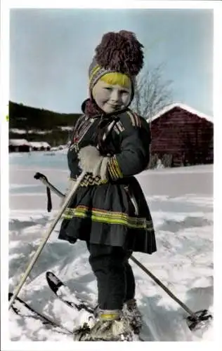 Ak Lappgosse fran Härjedalen, Art in Tracht