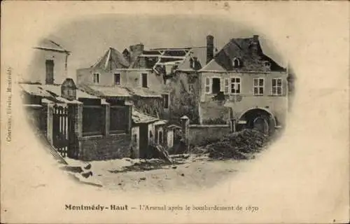 Ak Montmédy Lothringen Meuse, L'Arsenal apres le bombardement de 1870