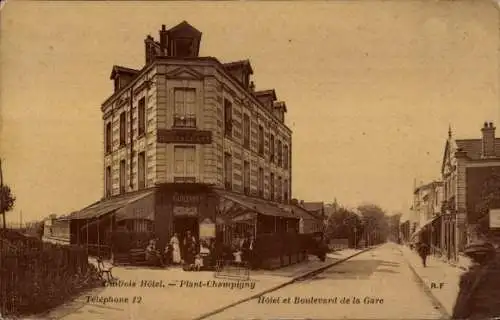 Ak Le Plant Champigny sur Marne Val de Marne, Hotel Guillois, Boulevard de la Gare