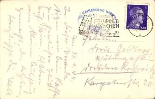 Ak Wien 19. Döbling, Kaffee Restaurant Kahlenberg, Donaustrom