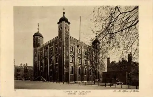 Ak London City England, Tower of London, Weißer Turm