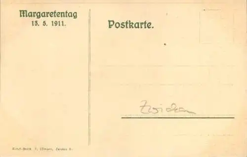 Künstler Ak Zwickau in Sachsen, Margaretentag 1911, Mann an der Quelle