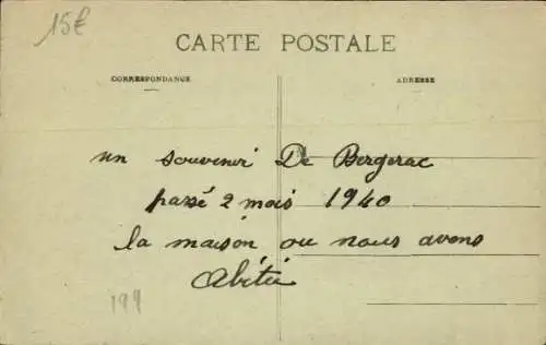 Ak Bergerac-Dordogne, Cours Victor Hugo und das Postamt