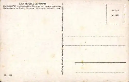 Ak Teplice Teplitz Schönau Reg. Aussig, Blick auf das Städtische Kurhaus