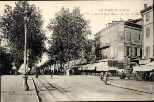 Ak Albi-Tarn, Grand Café Glacier und Lices du Rhone