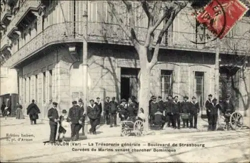 Ak Toulon Var, Boulevard de Straßburg, Generalfinanzministerium