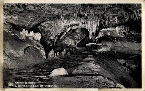 Ak Grotte de Han Han sur Lesse Wallonien Namur, Entrée de la Salle des Draperies