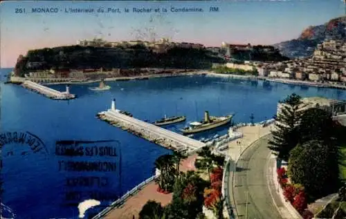 Ak Monaco, Hafen, Le Rocher, Condamine