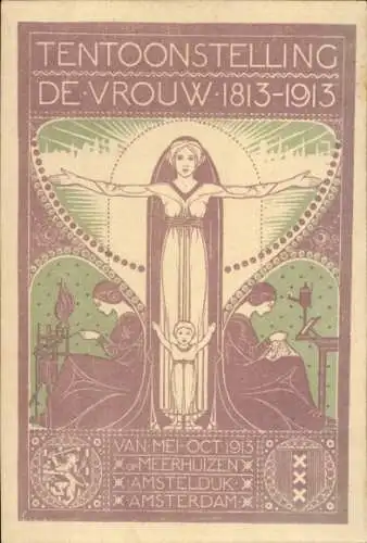 Jugendstil Ak Amsterdam Nordholland Niederlande, Tentoonstelling de Vrouw 1913