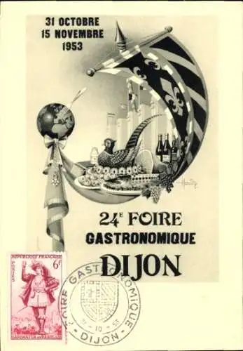 Ak Dijon Côte d'Or, 24. Gastronomiemesse, 31. Oktober – 15. November 1953