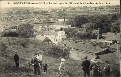 Ak Montreuil sous Bois Seine Saint Denis, Gipsfabrik, geschlossene Fischerei