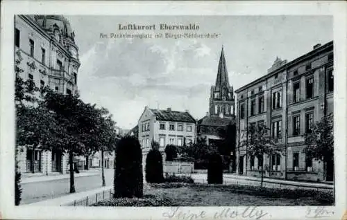 Ak Eberswalde in Brandenburg, Dankelmannplatz, Bürger-Mädchenschule