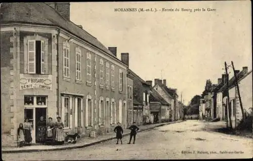 Ak Morannes Maine et Loire, Entree du Bourg pres la Gare