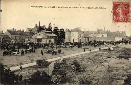 Ak Ingrandes Maine-et-Loire, Le Champ de Foire et Usine d'Electricite d'Anjou