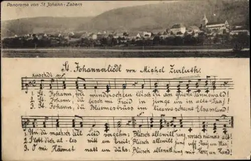 Lied Ak St. Johann bei Zabern Elsass Bas Rhin, Gesamtansicht, St. Johannerliedl