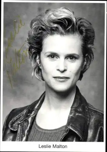Ak Schauspielerin Leslie Malton, Portrait, Autogramm