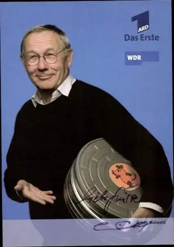 Ak Moderator Armin Maiwald, Portrait, Sendung mit der Maus, Autogramm