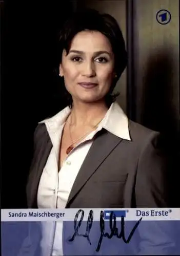 Ak Moderatorin Sandra Maischberger, Portrait, Autogramm