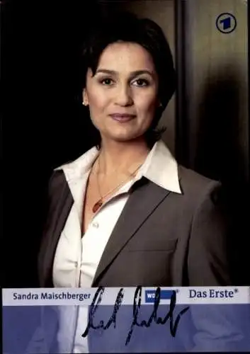Ak Moderatorin Sandra Maischberger, Portrait, Autogramm