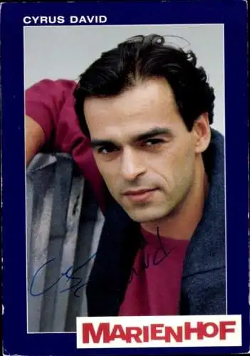 Ak Schauspieler Cyrus David, Portrait, Serie Marienhof, Autogramm